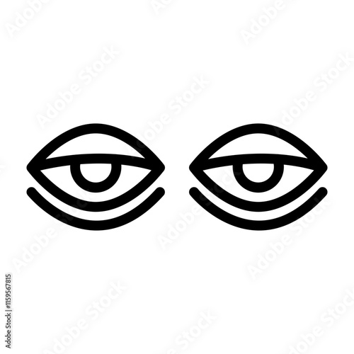 Sleepless Eyes Vector Line Icon Design