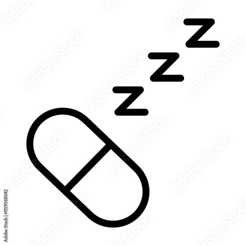 Sleep Aid Vector Line Icon Design