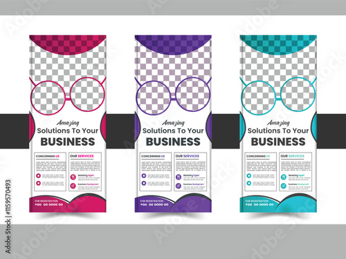 Business Roll up banner vertical template design, for brochure, business, flyer. modern x-banner and flag-banner advertising. vector illustration.