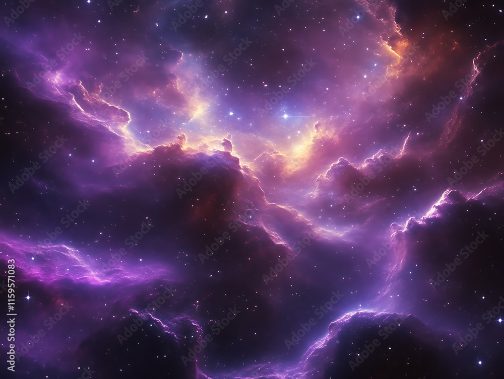 Cosmic Nebula Purple Hues Stellar Dust Clouds Cosmic Nebula Purple Hues Stellar Dust Clouds