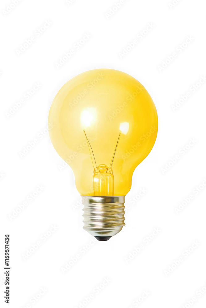 Glowing yellow light bulb on white
Glowing yellow light bulb on white