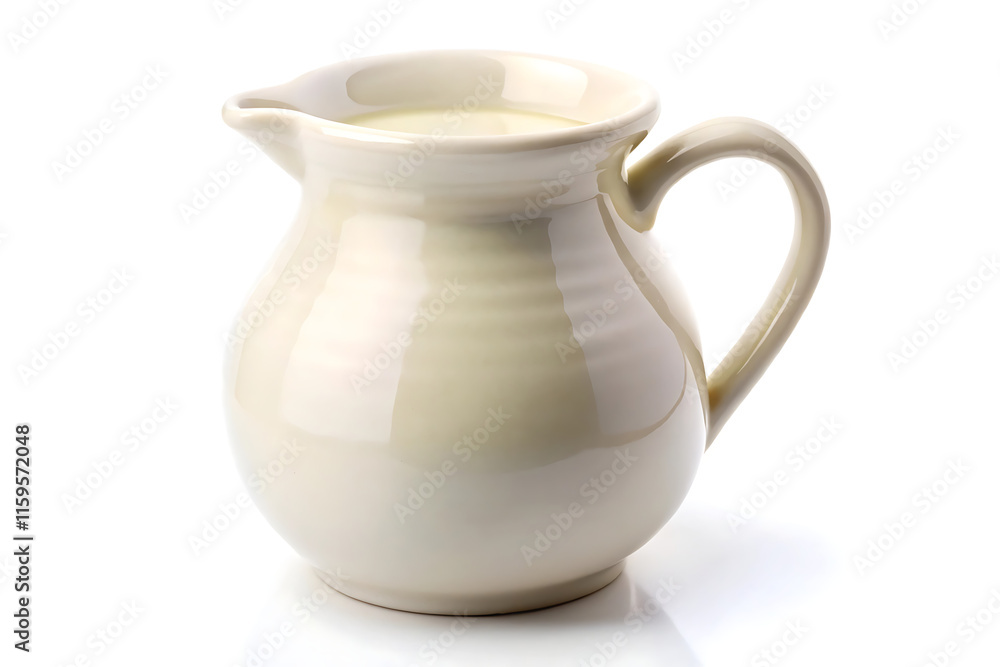 ceramic milk jar isolated on white ceramic milk jar isolated on white