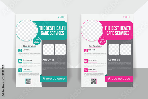 Medical health care professional flyer or poster design