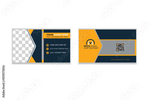 Business card design template, Clean professional business card template, colorfull style modern business card design.