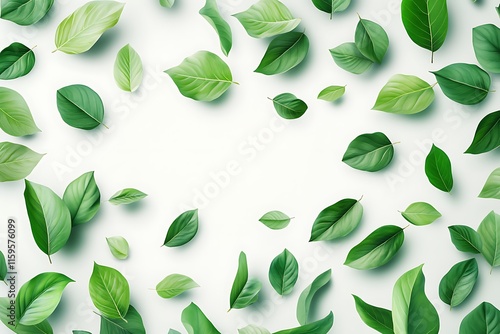Wallpaper Mural Green Leaf Collection: Artistic Watercolor and Detailed Digital Illustrations Featuring Clovers, Tropical Leaves, Falling Foliage, and Textured Dry Leaves - Perfect for Nature-Themed Designs and Decor Torontodigital.ca