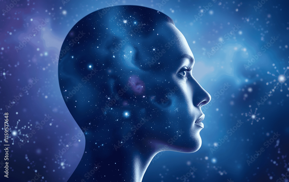 silhouette of a person with a mesmerizing space background silhouette of a person with a mesmerizing space background