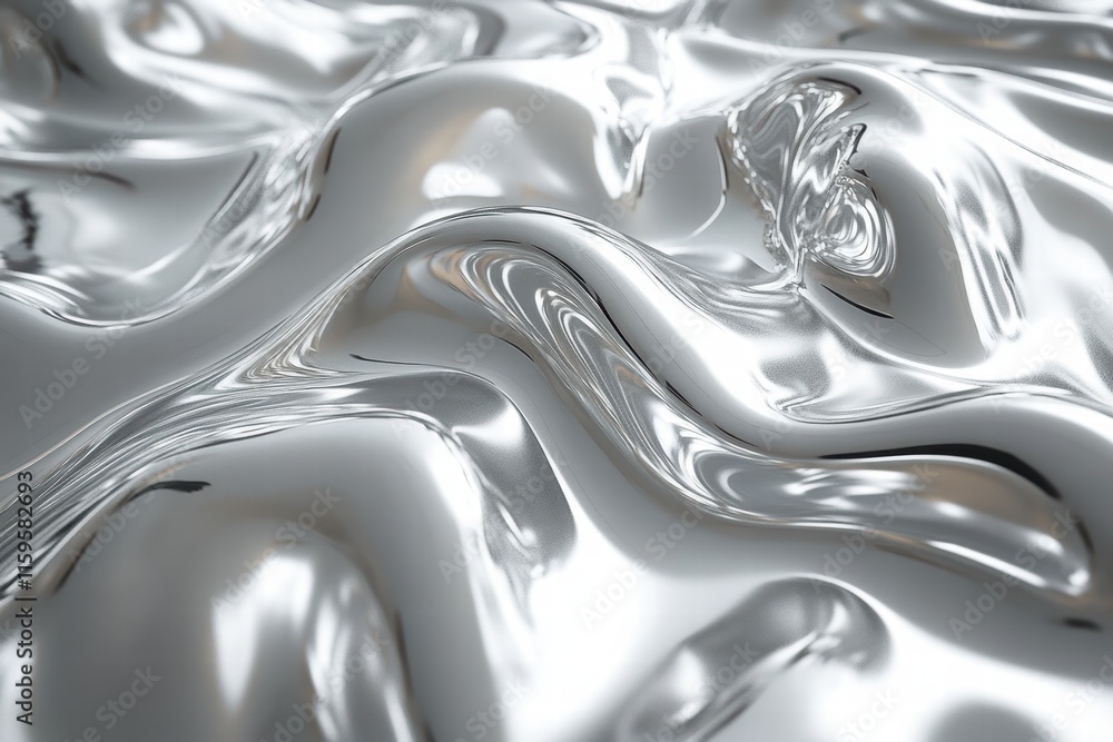 Glossy surface reflecting cool tones with artistic fluid patterns and textures Glossy surface reflecting cool tones with artistic fluid patterns and textures