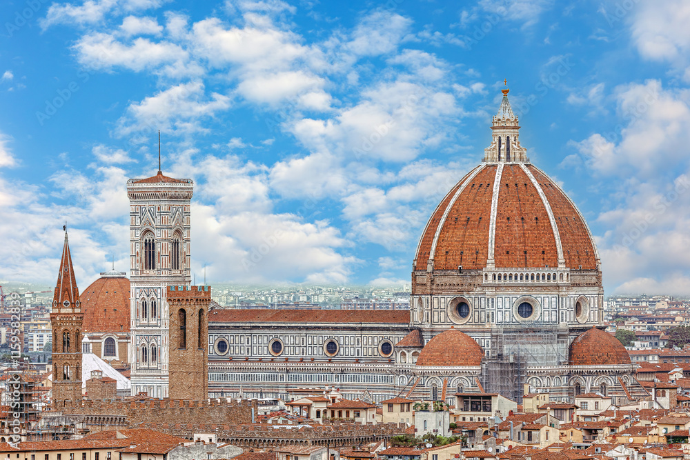 Fototapeta premium Santa Maria del Fiore is the Cathedral in Florence, the capital of Tuscany, and the most famous of the architectural structures of the Florentine Quattrocento.