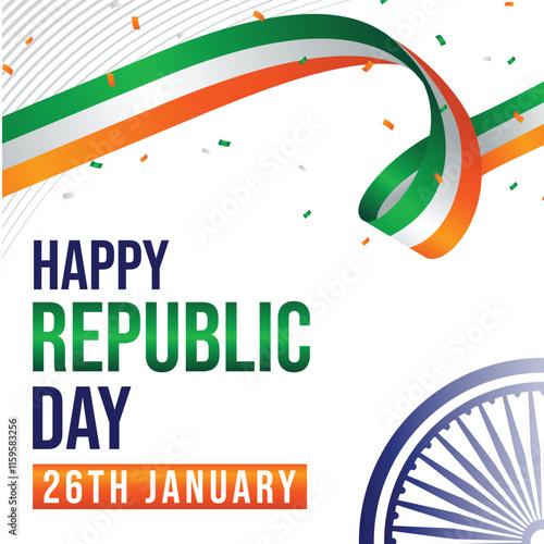 Republic day of India. 26 january Republic day of India. Republic Day greetings with national color.