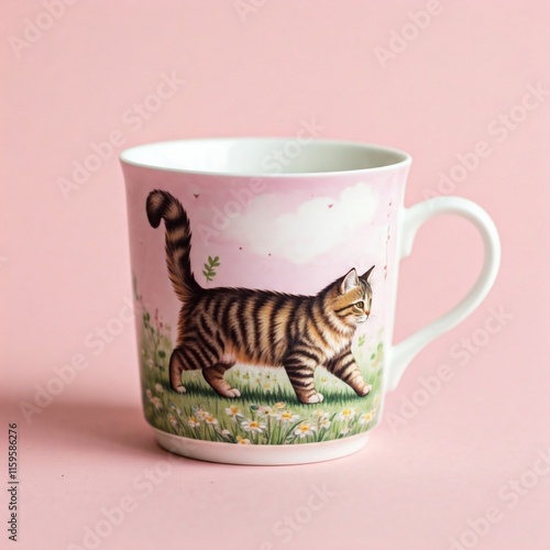 Teacup with cat photo