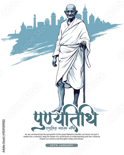 Happy Mahatma Gandhi punyatithi social media post banner template