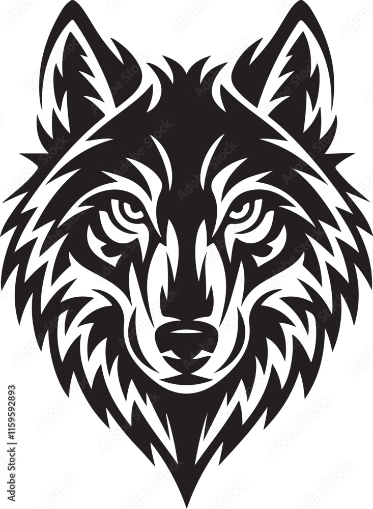 wolf head icon, wolf head vector illustration on white background wolf head icon, wolf head vector illustration on white background
