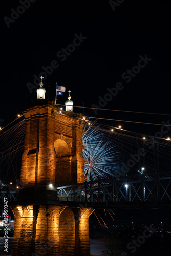Wallpaper Mural fireworks over downtown cincinnati ohio Torontodigital.ca