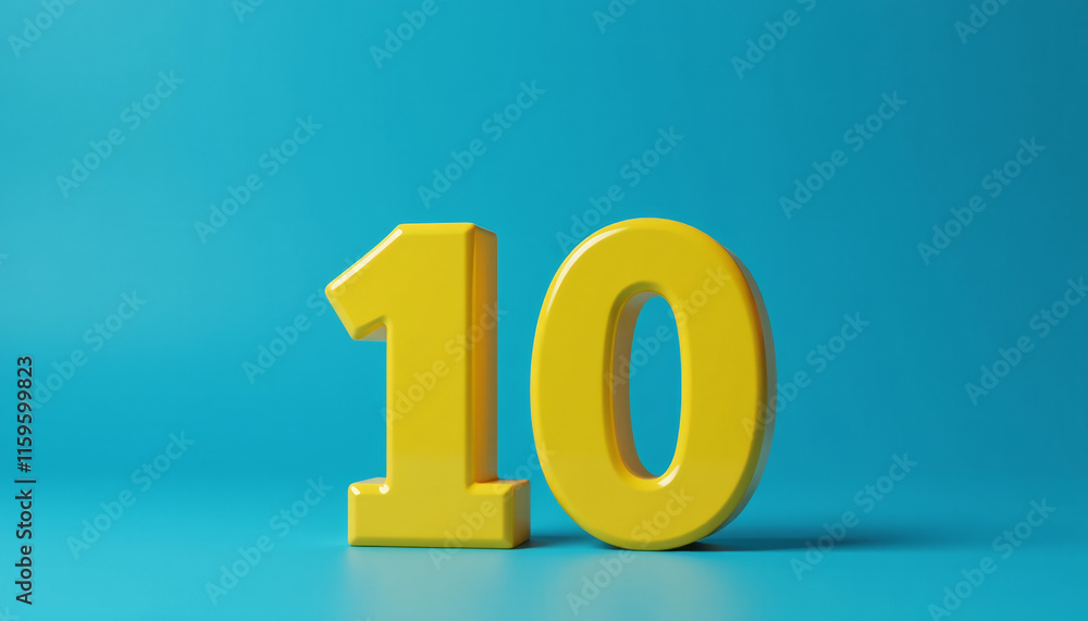 Vibrant Yellow Number 10 Graphic Design Vibrant Yellow Number 10 Graphic Design