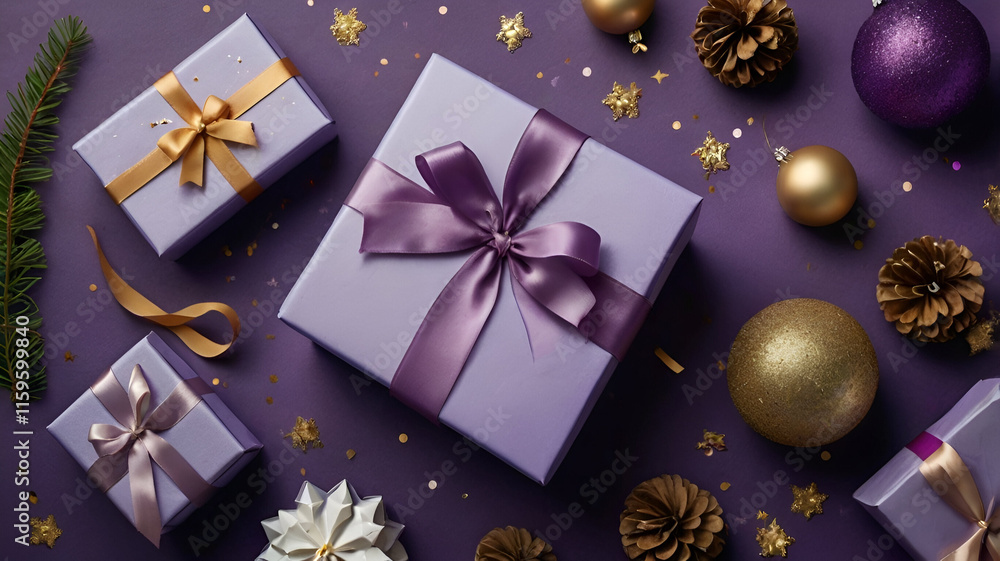 christmas gift box with christmas decorations christmas gift box with christmas decorations