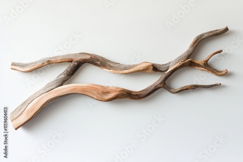 Two Intertwined Wooden Branches Wall Decor photo