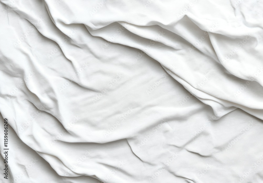Obraz premium 白い布地の柔らかいシワが美しいテクスチャーを生み出している様子