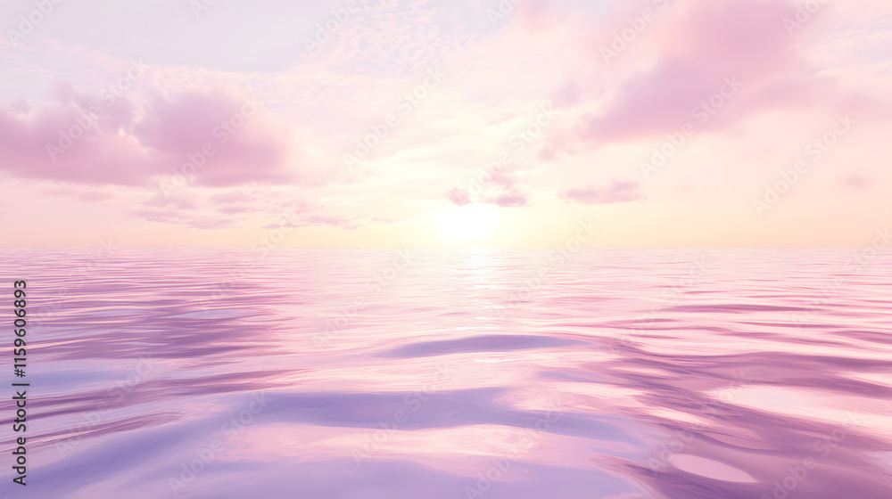 Fototapeta premium Calm Water Reflecting Pastel Sunrise Hues