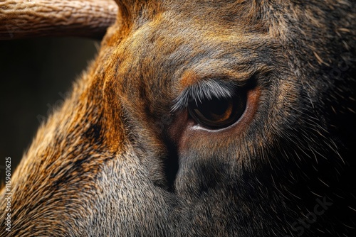 Wallpaper Mural Detailed closeup moose portrait with textured antlers and fur Torontodigital.ca