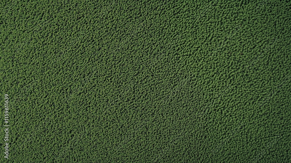 top view on green artificial grass lawn surface texture background