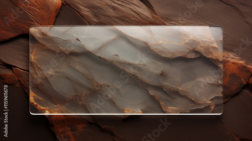 Clear glass panel with a brown background