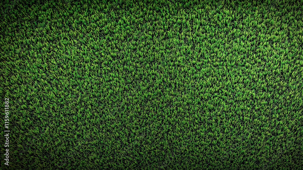 Obraz premium top view on green artificial grass lawn surface texture background