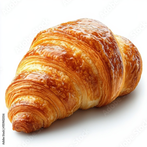  photo of a croissant, hd, isolated on white background.