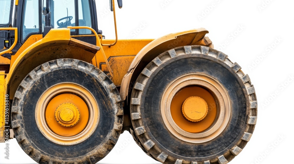 Heavy Equipment with Dynamic Angles on White Background Heavy Equipment with Dynamic Angles on White Background