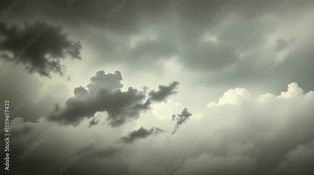 A captivating image of a dramatic sky filled with dark and light gray clouds. A captivating image of a dramatic sky filled with dark and light gray clouds.