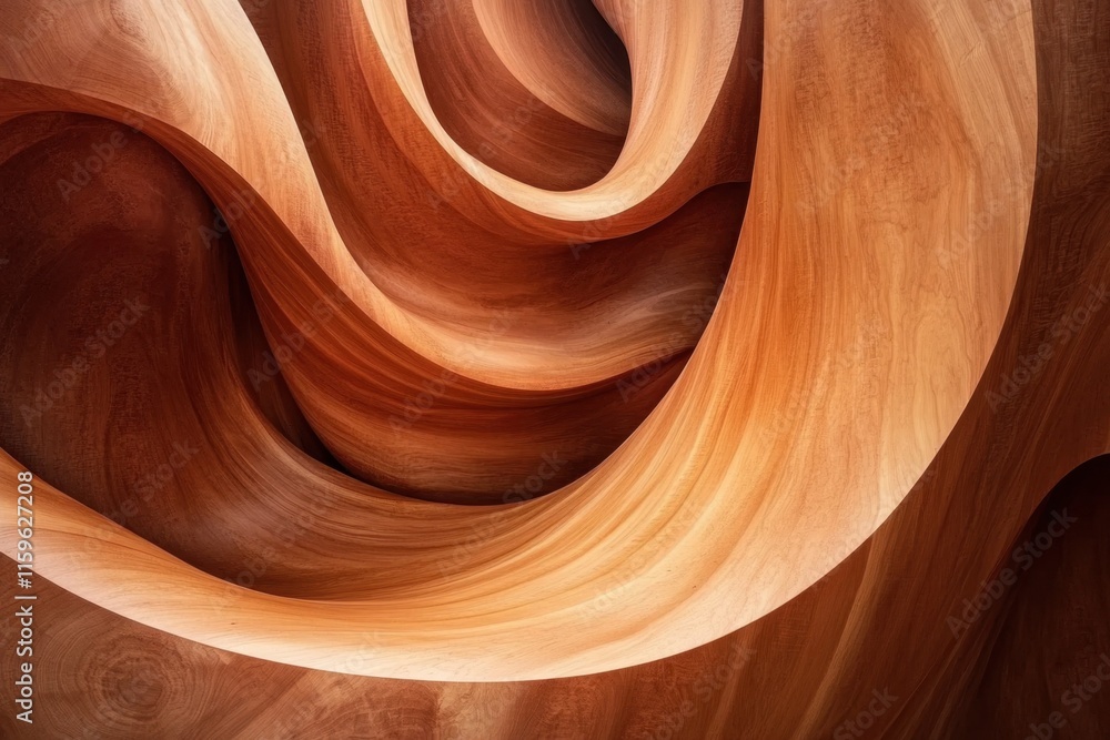 Obraz premium Abstract Swirling Wooden Sculpture Artistic Design