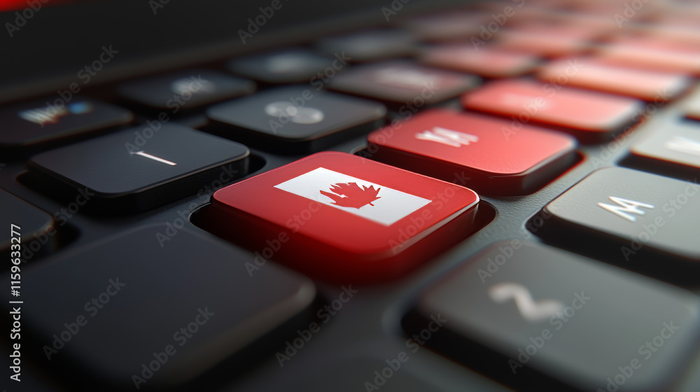 Computer keyboard, close-up button of the flag of Peru. 3D render of a laptop keyboard Computer keyboard, close-up button of the flag of Peru. 3D render of a laptop keyboard