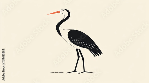 Vector logo the stork. Brand's logo in the form of a stork