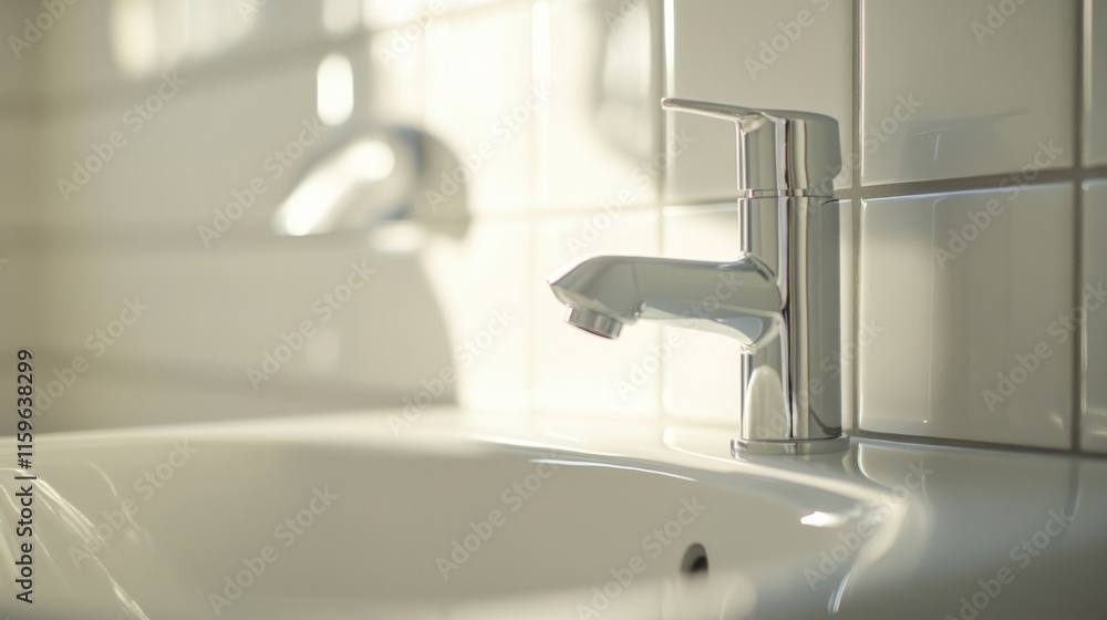 Modern Faucet with Clean Lines and Natural Light Modern Faucet with Clean Lines and Natural Light