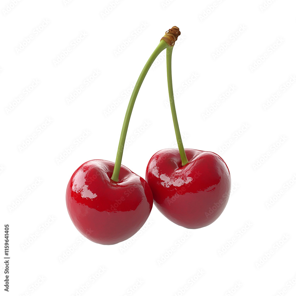 Cherry Isolated On Transparent Background Cherry Isolated On Transparent Background
