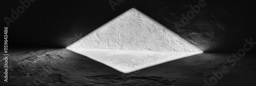 光と影が交差する空間での幾何学的な形状の探求