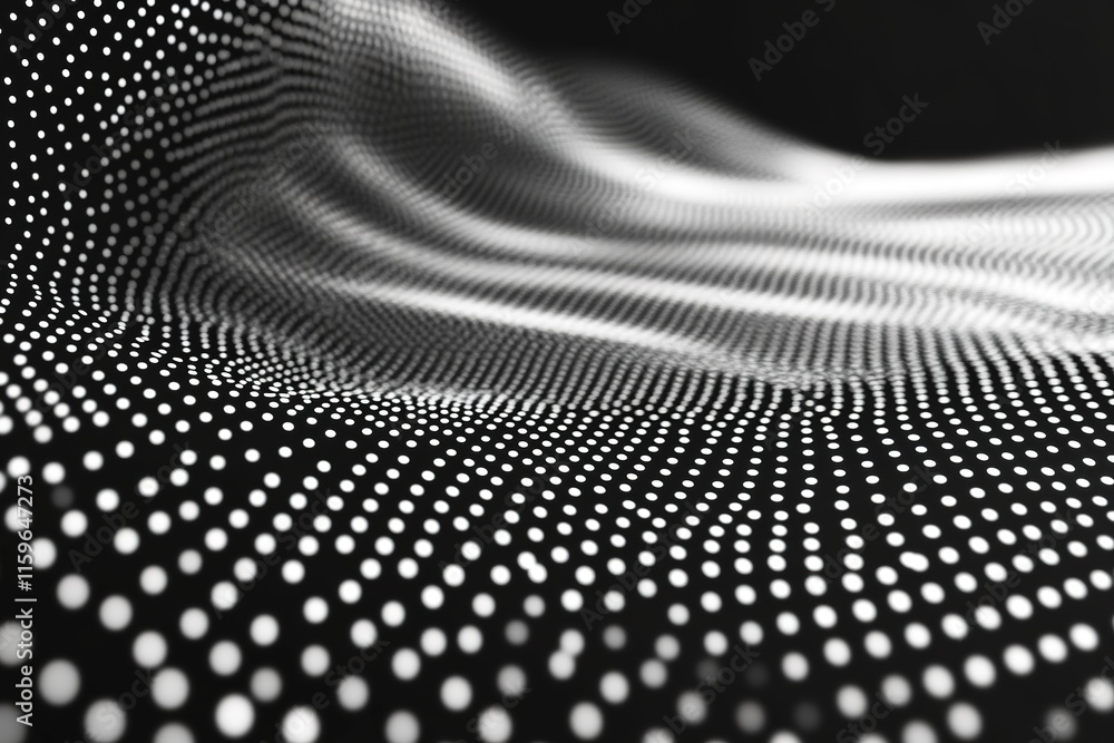 Dynamic waves of dots create mesmerizing pattern on dark surface Dynamic waves of dots create mesmerizing pattern on dark surface