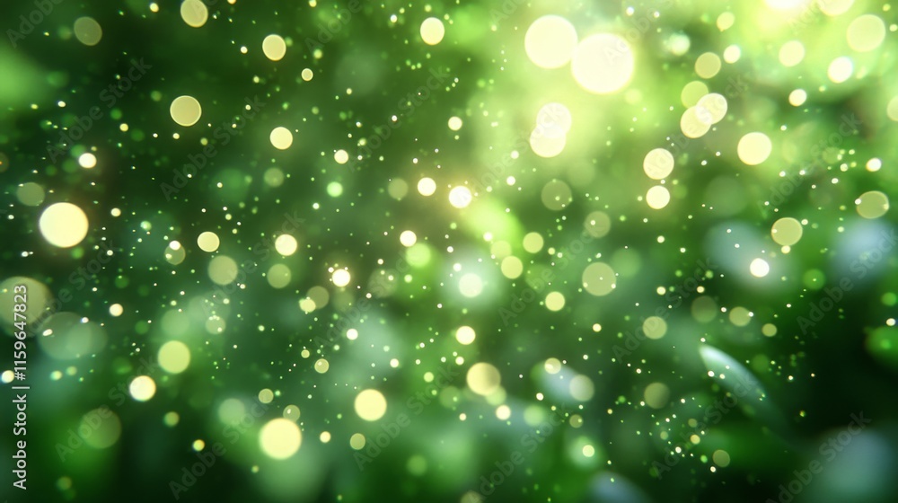 Green Abstract Background With Sparkling Lights Green Abstract Background With Sparkling Lights