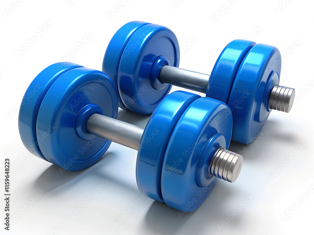 blue dumbbell isolated on white background blue dumbbell isolated on white background