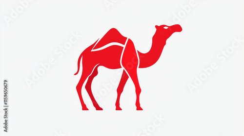 Vector logo camel. Brand logo in the shape of a camel. Red style photo