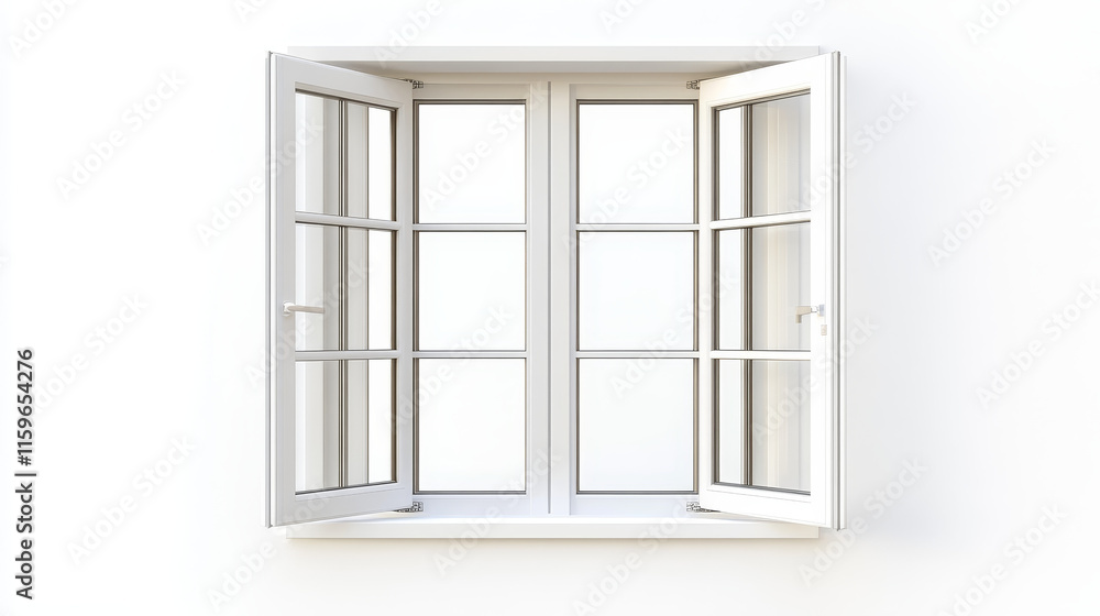 Real modern office window and door frame set isolated on white background, double pvc panes in various type for interior design frontstore element Real modern office window and door frame set isolated on white background, double pvc panes in various type for interior design frontstore element