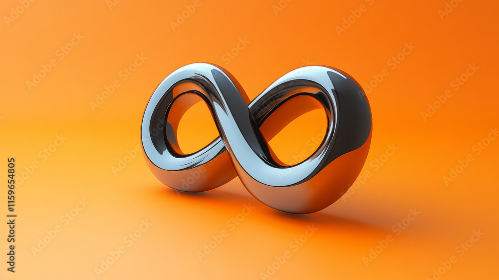Infinity symbol with orange background Infinity symbol with orange background