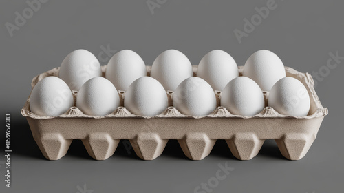 Carton egg tray, blank box package mock up. Vector realistic mockup of 3d empty open and closed cardboard container for dozen chicken eggs isolated on transparent background photo