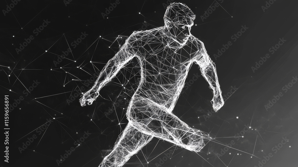 Football player from triangles. Low poly football. Vector illustration. Football player from triangles. Low poly football. Vector illustration.