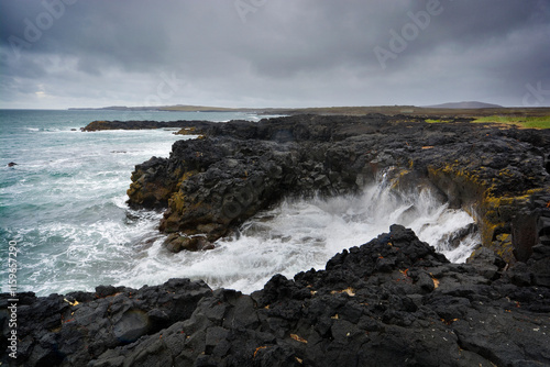 Lava shore edge west of the...