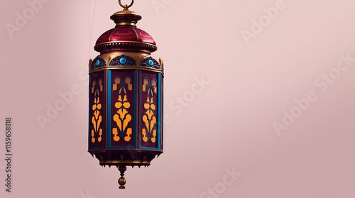 Ornate Moroccan Lantern: Intricate Design, Warm Glow photo