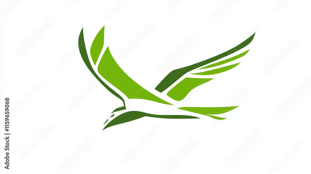 Fototapeta premium Vector logo Seagull. Green Seagull logo