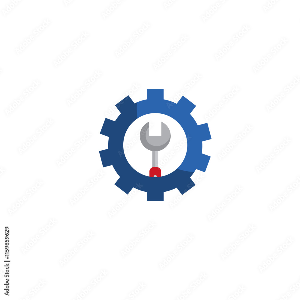 Settings cog icon flat vector design Settings cog icon flat vector design
