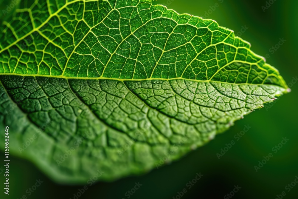 Green Leaf Macro Botanical Background. Close-up Nature in Vibrant Freshness and Pure Shine Green Leaf Macro Botanical Background. Close-up Nature in Vibrant Freshness and Pure Shine