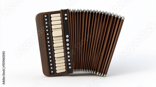 Accordion isolated on a white background 3D rendered illustration photo