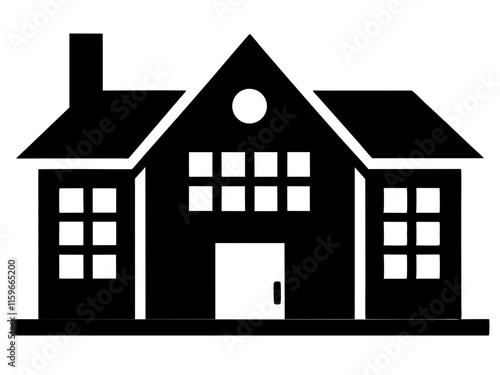 House black silhouette vector, Simple silhouette Design vector icon with white background